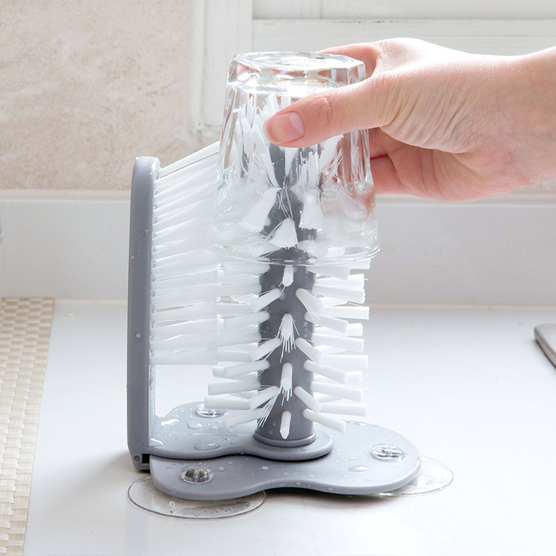 Perie de curățat pahare cu ventuză pentru montaj pe perete și cap rotativ — Categorie: Cleaning Brush; Brand: Other; Material: Other