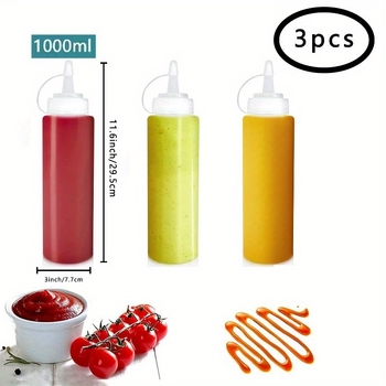 Пластмасова бутилка за сос за салати със заострен нос, PE, обем 240–500 ml, с печатно лого