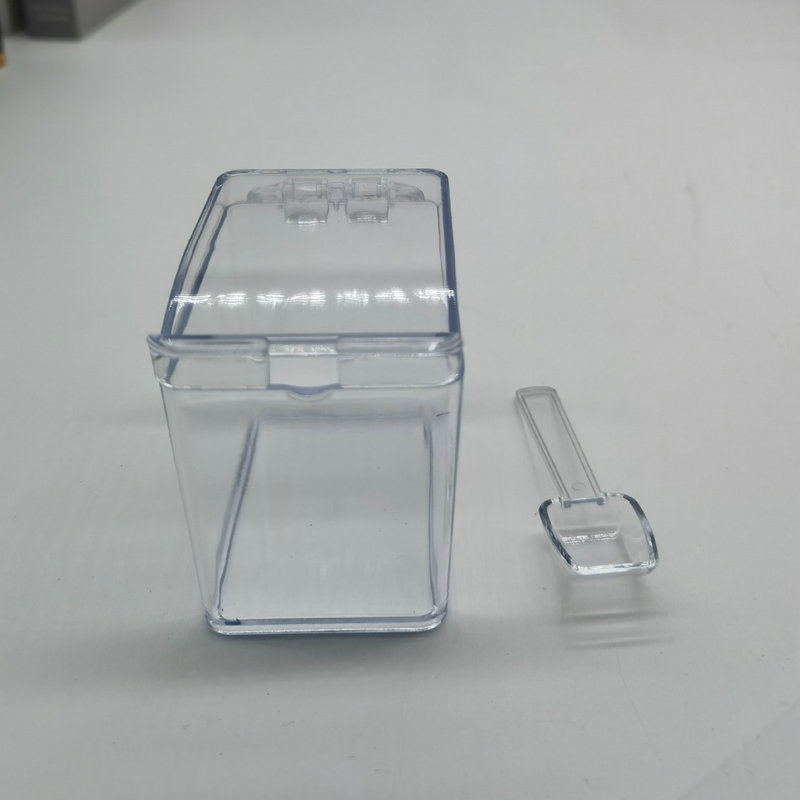 Namų virtuvės prieskonių dėžutė, skaidrus plastikinis indas lipnioms prieskonėms, šiuolaikinis minimalistinis dizainas, išleidimas 2024