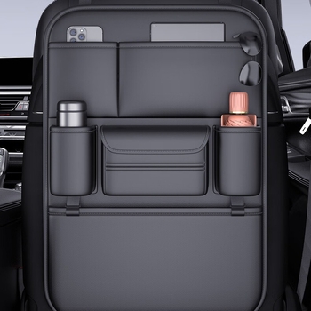 Τσάντα αποθήκευσης πίσω από το κάθισμα αυτοκινήτου, δερμάτινη, αδιάβροχη, κρεμάμενη, παγκόσμια συμβατότητα, εκτύπωση λογότυπου