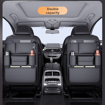 Τσάντα αποθήκευσης πίσω από το κάθισμα αυτοκινήτου, δερμάτινη, αδιάβροχη, κρεμάμενη, παγκόσμια συμβατότητα, εκτύπωση λογότυπου