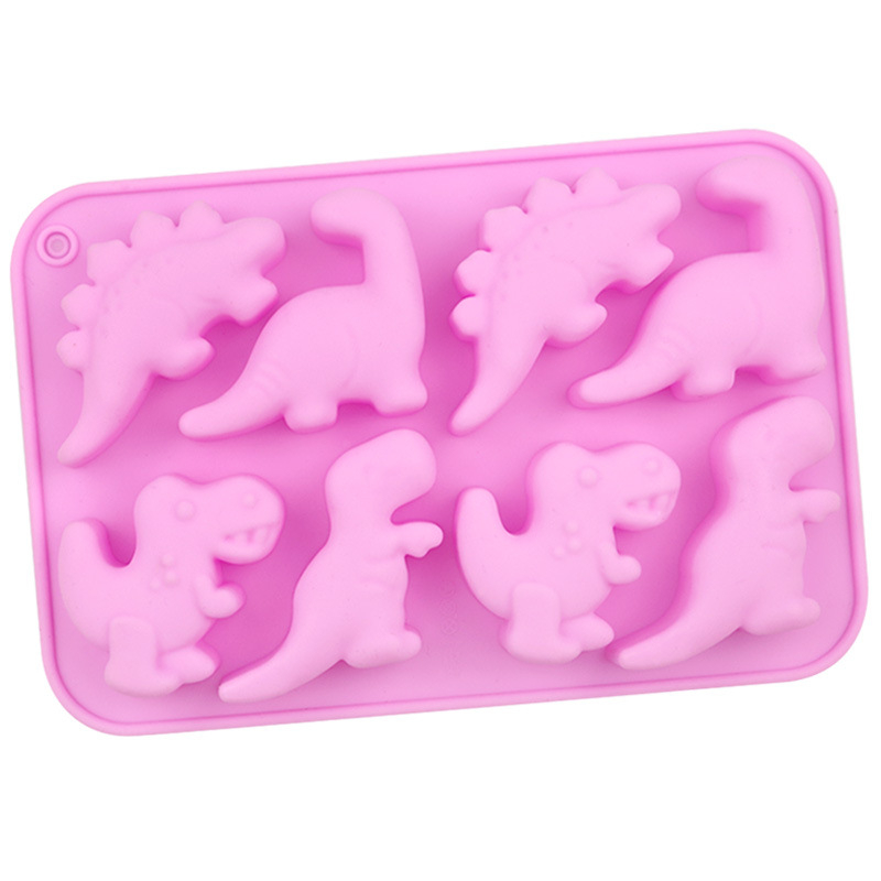 Silikon süteményforma dinoszaurusz figurával, 8 darabos készlet, sütés DIY