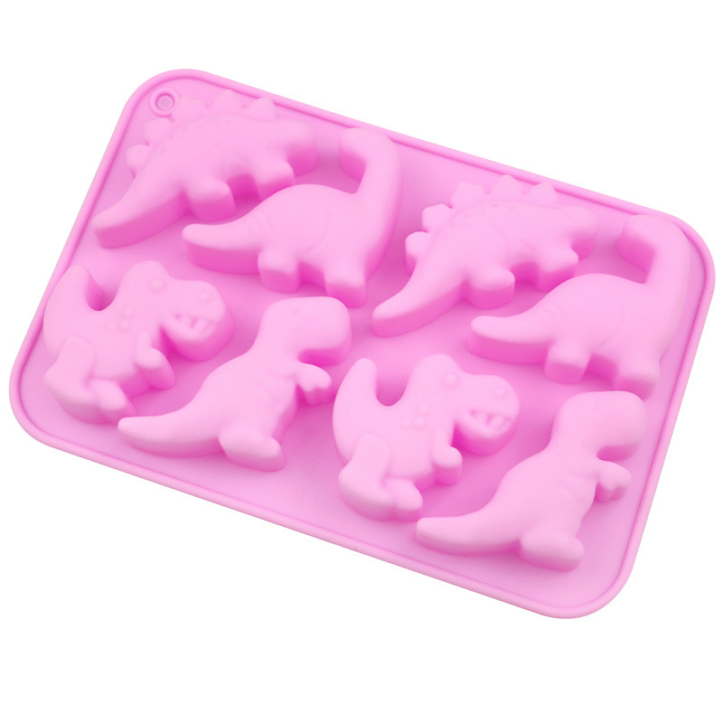 Silikon süteményforma dinoszaurusz figurával, 8 darabos készlet, sütés DIY