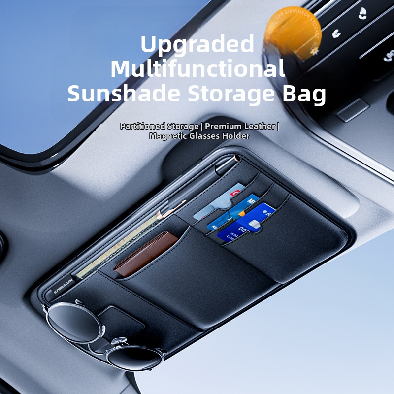 Cabron automobilio saulės skydelio organizatorius su akinų laikikliu, bilietų ir pažymėjimų laikikliu (PVC)