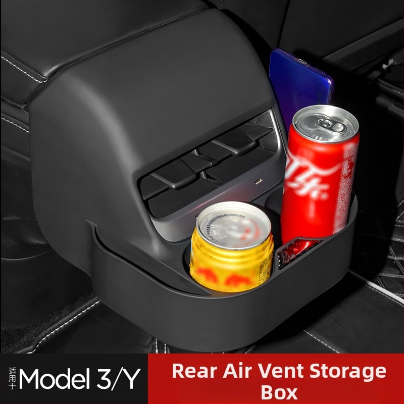 Kingsmith plastikinis puodelio laikiklis užpakaliniam oro išėjimui Tesla Model 3 / Model Y – vidinė modifikacija, licencijuotas privatinis ženklas