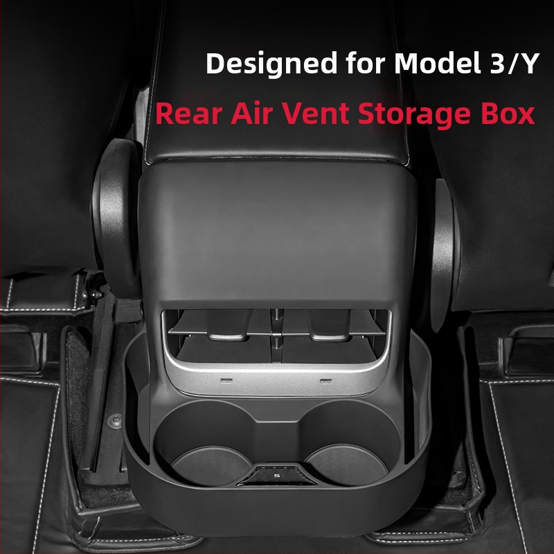 Kingsmith пластмасов държач за чаша за задния въздушен изход на Tesla Model 3 и Model Y – интериорна модификация с персонализиране, лицензирана частна марка