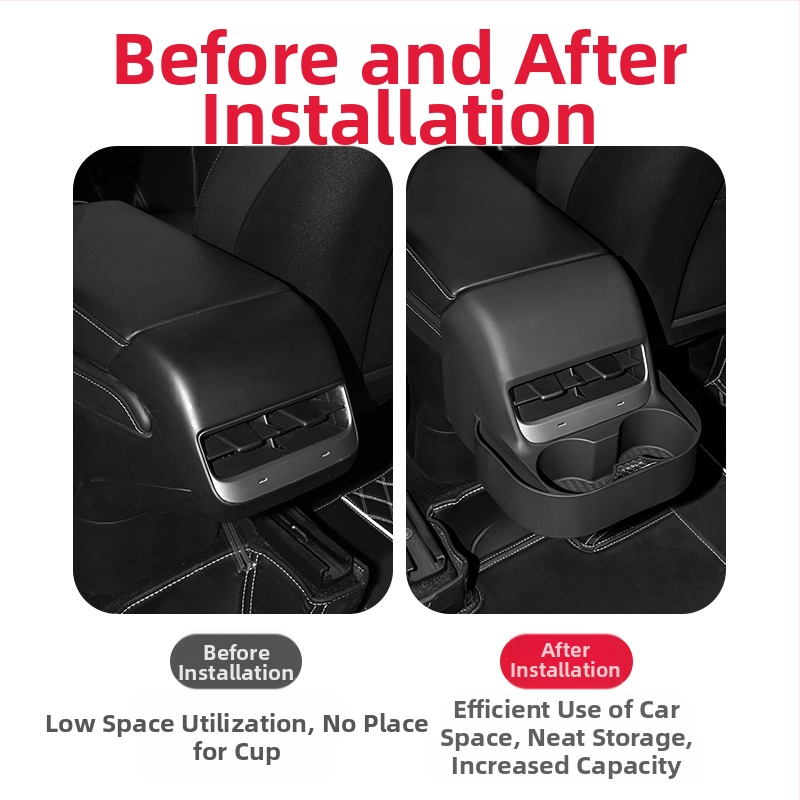 Kingsmith пластмасов държач за чаша за задния въздушен изход на Tesla Model 3 и Model Y – интериорна модификация с персонализиране, лицензирана частна марка