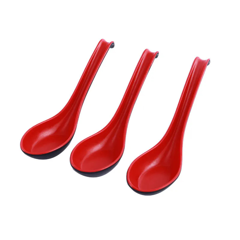 Plastikinis šaukštas su ilga rankena ir kabliuku, modernus minimalistinis dizainas, restoranams ir viešbutėms, spausdintas logotipas, pritaikomas