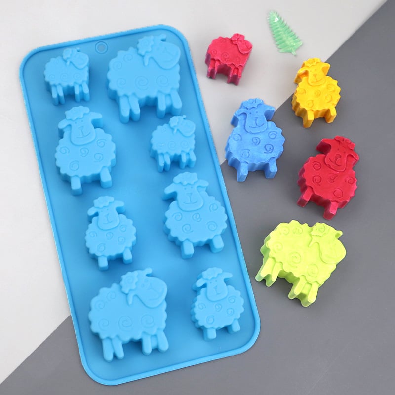 Szilikon csokoládé forma karikatúra juhok alakú sütés DIY-hoz (Anyag: szilikon; Forma: karikatúra; Kategória: csokoládé forma; Használat: sütés DIY)