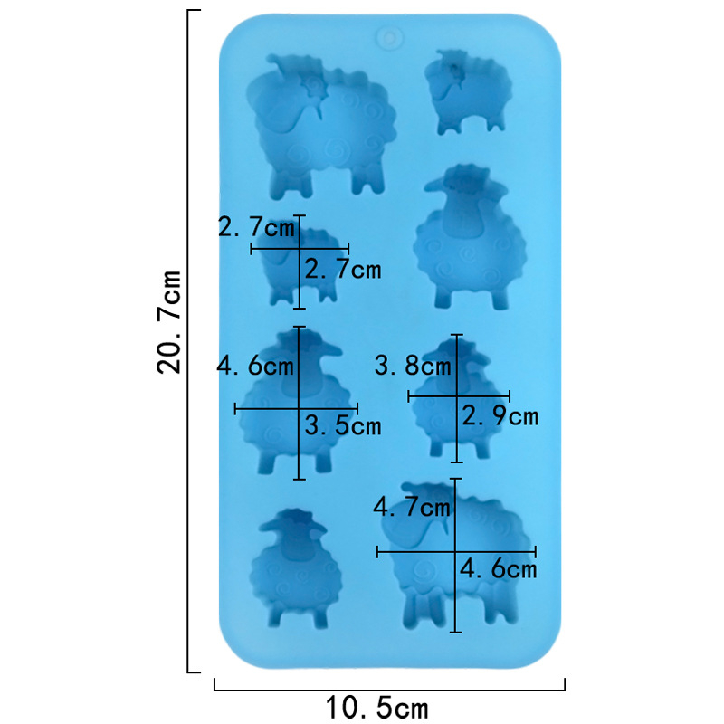 Szilikon csokoládé forma karikatúra juhok alakú sütés DIY-hoz (Anyag: szilikon; Forma: karikatúra; Kategória: csokoládé forma; Használat: sütés DIY)