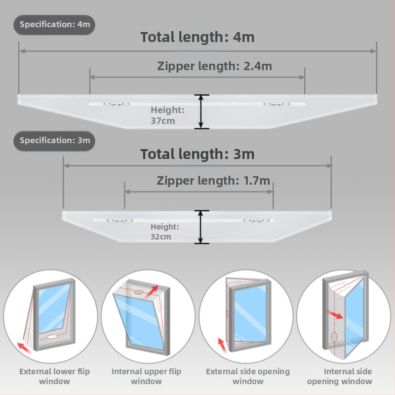 Портативна уплътнителна завеса за мобилен климатик - UV защита, водоустойчива, за плъзгащи прозорци, топлоизолация и енергоспестяване