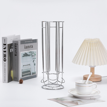 Raft pentru capsule de cafea din fier electroplacat — design minimalist, stocare metalică pentru cafenea (Lansare primăvara 2021; Stil creativ; Fără marcă)