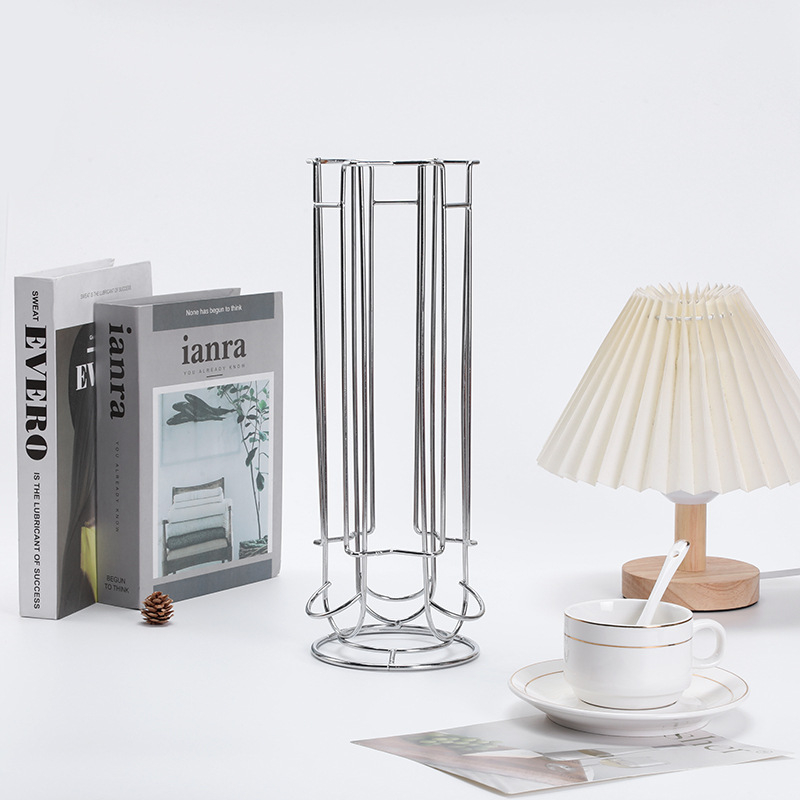 Raft pentru capsule de cafea din fier electroplacat — design minimalist, stocare metalică pentru cafenea (Lansare primăvara 2021; Stil creativ; Fără marcă)