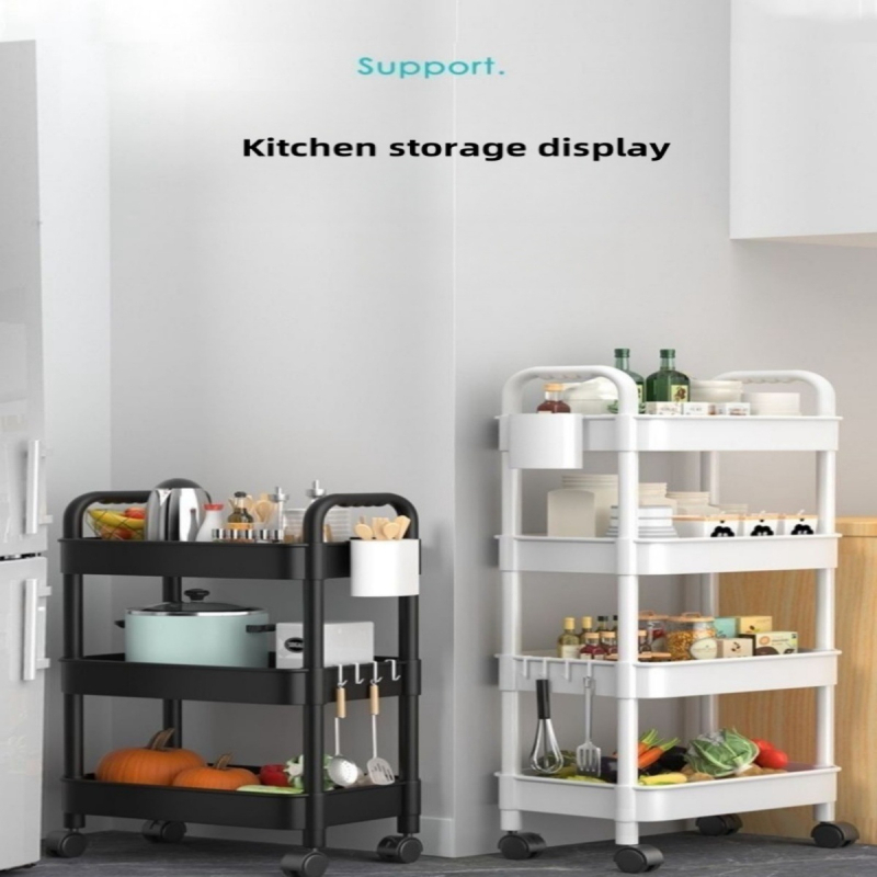 Πολυεπίπερο ράφι αποθήκευσης βιβλίών με ροδάκια, πλαστικό, μοντέλο 2024022701, 2-5 στρώσεις, πολυλειτουργικό