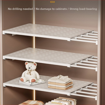 Επεκτεινόμενος πλαστικός διαχωριστής ντουλάπας – 1 επίπεδο, χωρίς εγκατάσταση, για φοιτητικό κοιτώνα