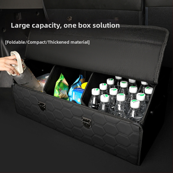 Δερμάτινος οργανωτής πορτ-μπαγκάζ, διπλωτό κουτί αποθήκευσης με λαβή, αντίσταση στην πίεση, προσαρμόσιμο