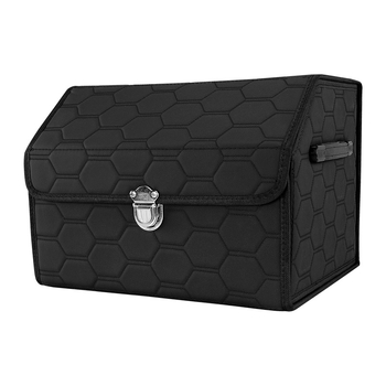 Δερμάτινος οργανωτής πορτ-μπαγκάζ, διπλωτό κουτί αποθήκευσης με λαβή, αντίσταση στην πίεση, προσαρμόσιμο