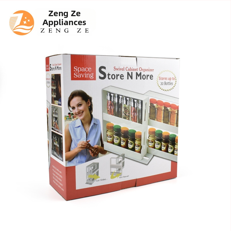 Многослоен шкаф за подправки и лекарства, въртящ се пластмасов органайзер