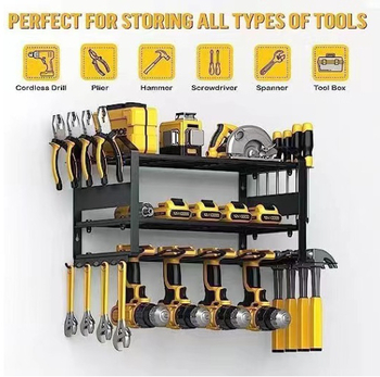 Yaoheng Τοίχο-Τοποθετημένο Ράφι για Ηλεκτρικά Δράπανα, Βαρύ Φορτίο Αποθήκευση Εργαλείων Γκαράζ