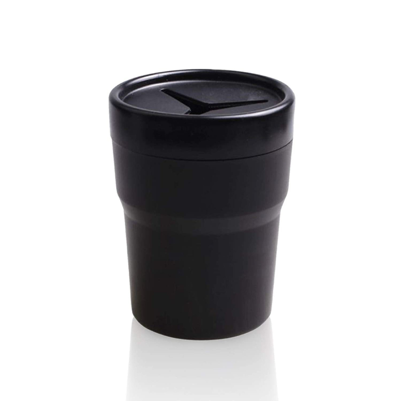 Автомобилна кутия за съхранение с капак, пепелник и държач за чаша; водоустойчива пластмаса, универсална за автомобили, монтаж в средата на седалката