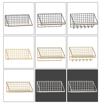 Μεταλλικό ράφι τοίχου για αποθήκευση, χωρίς διάτρηση, εγκατάσταση με γάντζο, 1 επίπεδο, κατάλληλο για κουζίνα, μπάνιο, υπνοδωμάτιο και σαλόνι