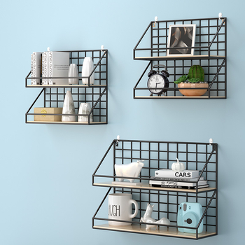 Μεταλλικό ράφι τοίχου για αποθήκευση, χωρίς διάτρηση, εγκατάσταση με γάντζο, 1 επίπεδο, κατάλληλο για κουζίνα, μπάνιο, υπνοδωμάτιο και σαλόνι
