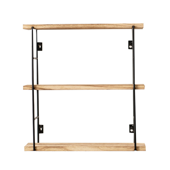 Ράφι τοίχου τριών επιπέδων σε ιαπωνικό στυλ από ξύλο/μπαμπού, στερεώνεται με βίδες, για αποθήκευση σε κουζίνα, υπνοδωμάτιο και μπάνιο