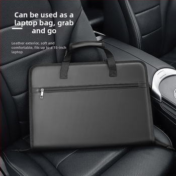 Στήριξη tablet και φορητού αυτοκινήτου με δερμάτινο πίνακα, ΜοντέλοSN961, Πολυλειτουργικό, Διαθέσιμη εκτύπωση λογοτύπου