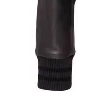 Μπουφάν μπόμπερ – αμερικανικού στιλ, ρετρό, μάλλινο ύφασμα με κεντήματα και PU λεπτομέρειες