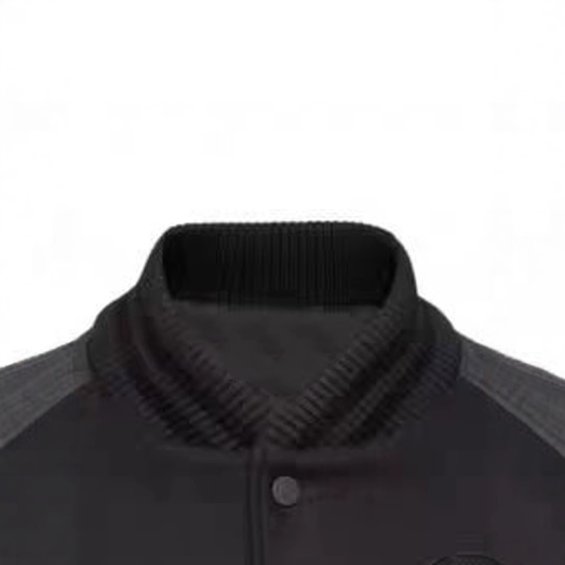 Μπουφάν μπόμπερ – αμερικανικού στιλ, ρετρό, μάλλινο ύφασμα με κεντήματα και PU λεπτομέρειες