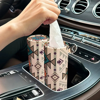 Автомобилен цилиндричен носител за салфетки, модел 001, 120 листа, три слоя, естествена дървена целулоза, без аромат.