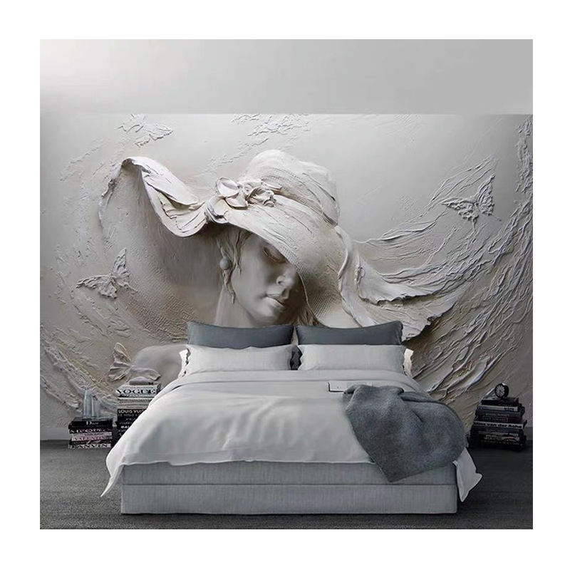 Nordický 3D textilný panel na pozadie televízora, hedvábie, reliéfna textúra, abstraktný dekor, moderný minimalistický štýl