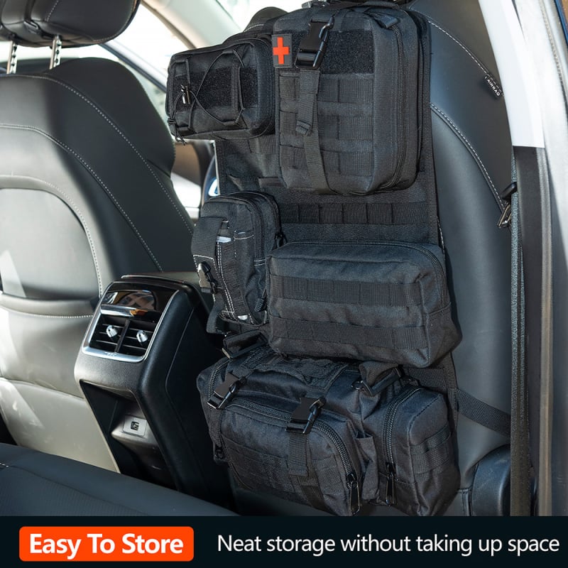 Autóülés hátsó tárolótáska, függő típusú, univerzális, 1000D Oxford anyag, nagy kapacitás
