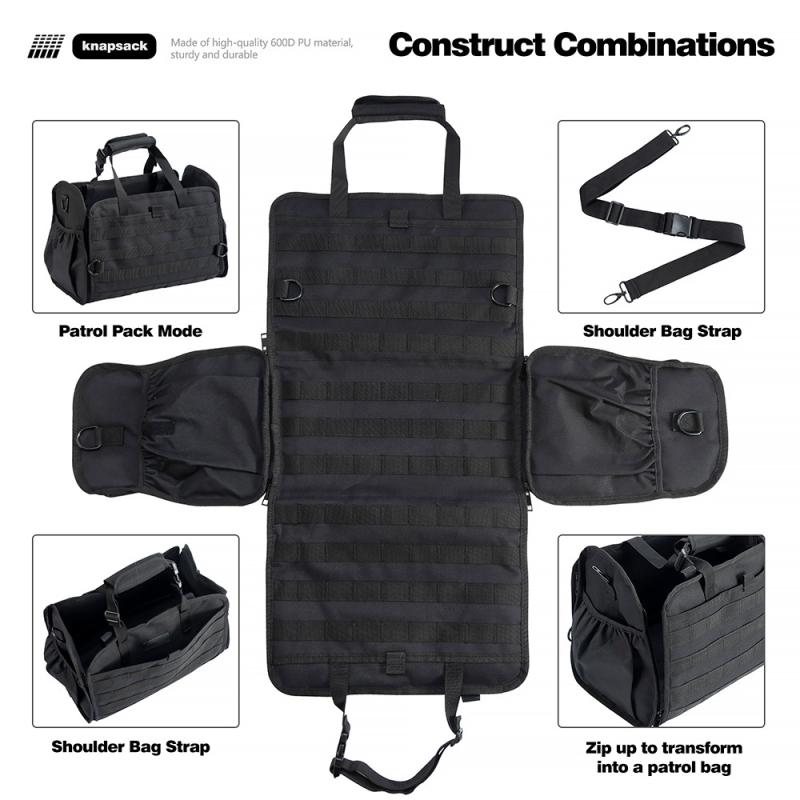 Autóülés hátsó tárolótáska, függő típusú, univerzális, 1000D Oxford anyag, nagy kapacitás