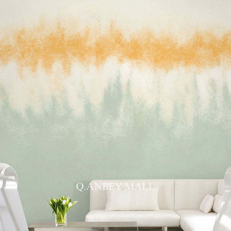 Tapetai su rankų piešta abstrakcija svetainei, šilkas medžiaga, šiuolaikinis paprastumas, dekoratyvinis stilius: rašto tipas, Meilun