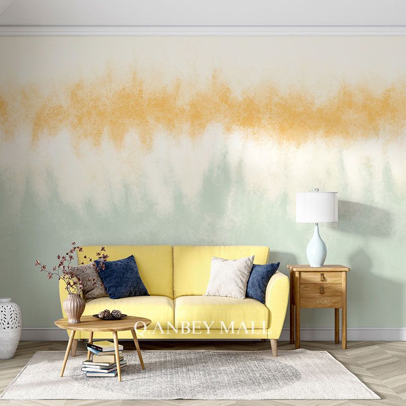 Tapetai su rankų piešta abstrakcija svetainei, šilkas medžiaga, šiuolaikinis paprastumas, dekoratyvinis stilius: rašto tipas, Meilun