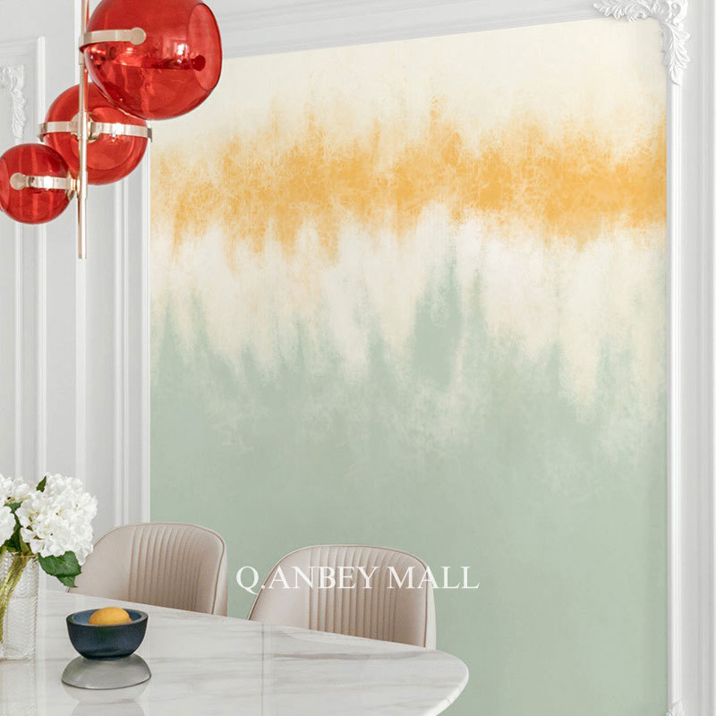 Tapetai su rankų piešta abstrakcija svetainei, šilkas medžiaga, šiuolaikinis paprastumas, dekoratyvinis stilius: rašto tipas, Meilun