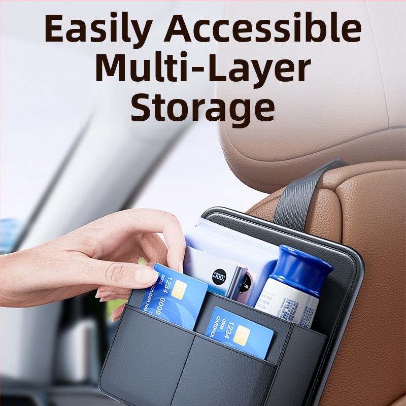 Kožený držiak na vreckovky pre bočnú stranu sedadla auta, Cabron, prispôsobiteľný, súkromná značka k dispozícii