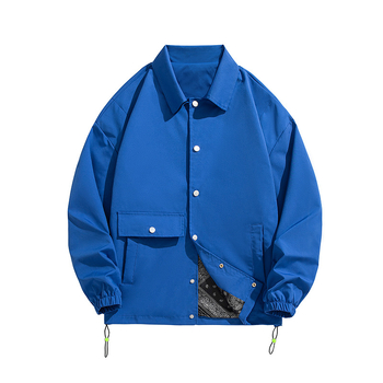 Pánska kabát v kórejskom štýle, so zipsom, voľný strih, dlhé rukávy, polyesterová zmes