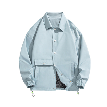 Pánska kabát v kórejskom štýle, so zipsom, voľný strih, dlhé rukávy, polyesterová zmes