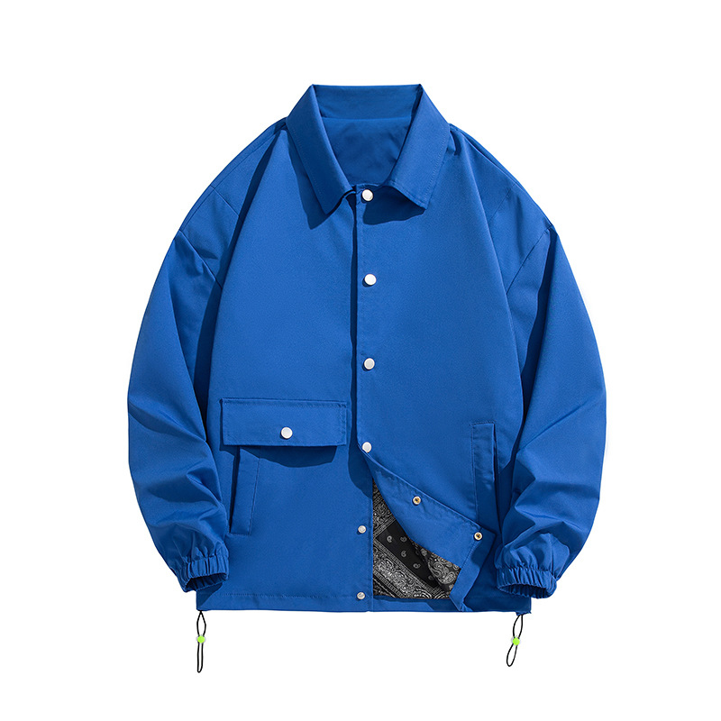 Pánska kabát v kórejskom štýle, so zipsom, voľný strih, dlhé rukávy, polyesterová zmes