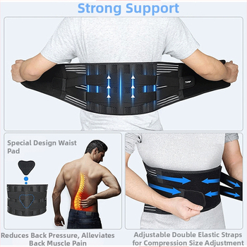 Juosmens diržas su plieno plokštės atrama, kvėpuojanti tinklelio medžiaga, dviguba suspaudimo funkcija, universalus krepšiniui ir fitnesui