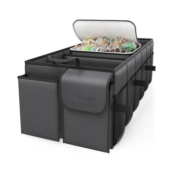 Τσάντα αποθήκευσης πορτμπαγκάζ αυτοκινήτου, 58L, 3 διαμερίσματα, αναδιπλούμενη, με λαβή, πολυεστέρας