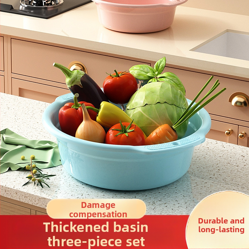 Пластмасова купа за миене с подсилени двойни дръжки, удароустойчива; многофункционална за педикюр, пране и миене на съдове; нетно тегло 0,3 кг; брутно тегло 0,5 кг.