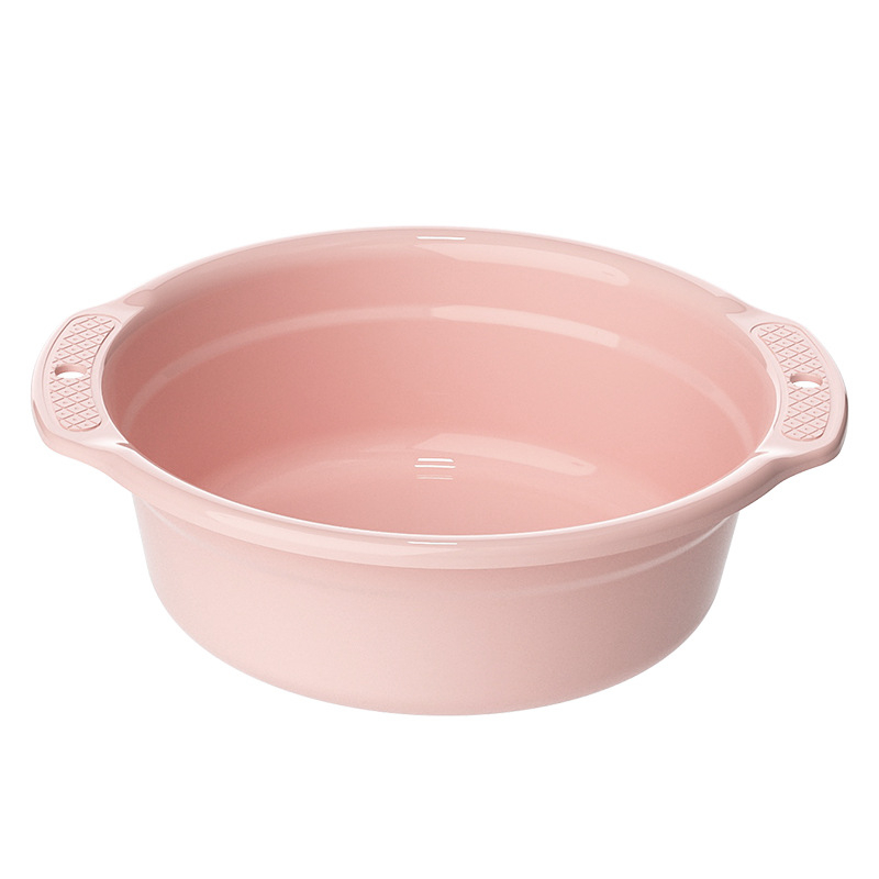 Πλαστική λεκάνη πλυσίματος με ενισχυμένες διπλές λαβές, ανθεκτική στις πτώσεις; πολυχρηστική για ποδόλουτρο, πλύσιμο ρούχων και πλύσιμο λαχανικών/πιάτων; καθαρό βάρος 0,3 kg; μικτό βάρος 0,5 kg.