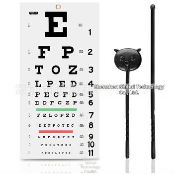 Визуална таблица за домашно ползване за деца, Е-чарт и С-тип дизайн, карикатурна илюстрация, тестова таблица за зрение, персонализирана