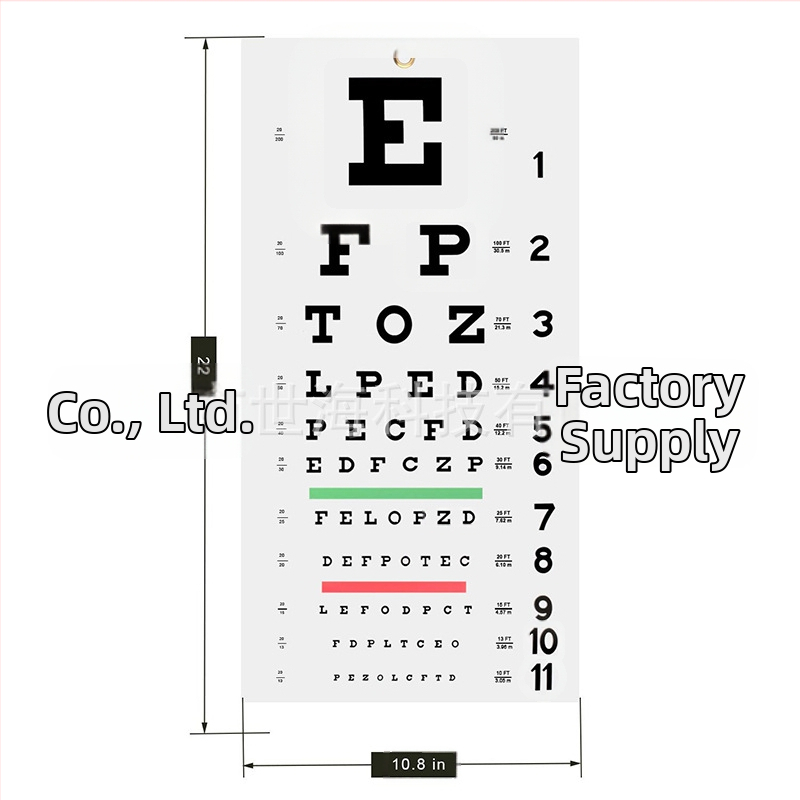 Визуална таблица за домашно ползване за деца, Е-чарт и С-тип дизайн, карикатурна илюстрация, тестова таблица за зрение, персонализирана