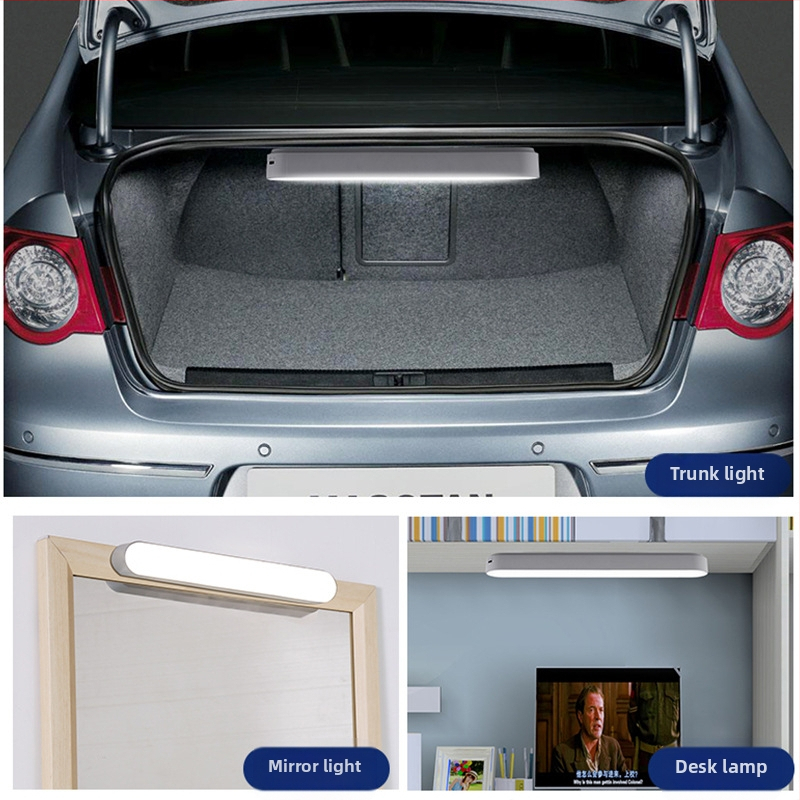 Магнитна LED лампа с USB зареждане, докосване за регулиране яркостта, вградена литиева батерия, модерен минималистичен настолен осветител за общежитие