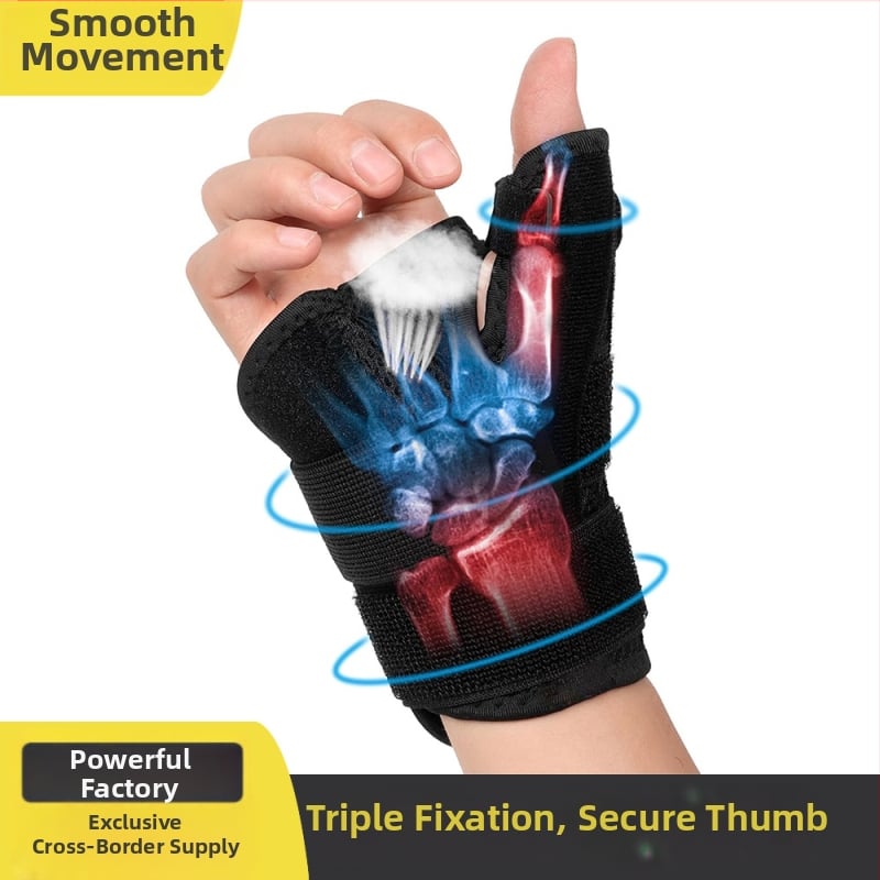 Ортеза за палец и китка с фиксираща скоба, компресионна поддръжка и защита на сухожилието (SBR/мрежа)