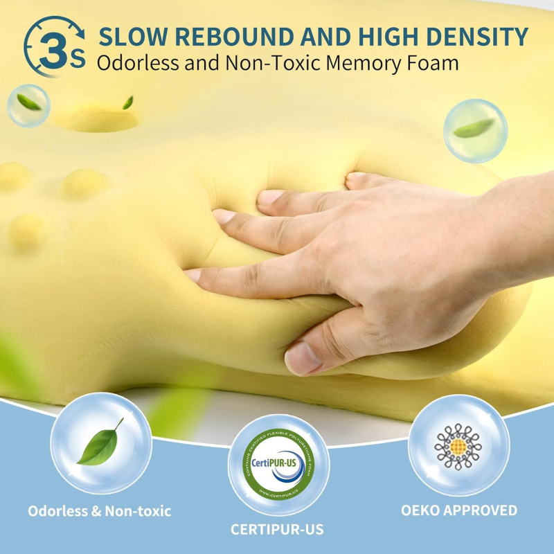 Възглавница за шия с форма на пеперуда, паметна пяна със забавено възстановяване, шийна опора, трикотажен калъф